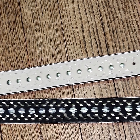 Guess Studded Black Belt with Silver Bling Buckle Westrtn Cowgirl Vintage - Picture 10 of 16